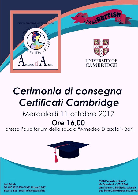 Cerimonia di consegna Certificazione Cambridge